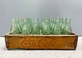 Vintage Full Set of 24 Coca Cola 6 Oz Green Glass Bottles In ...