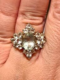 18K Gold over SS Vermeil 4.8C TW Prasiolite Green Amethyst Ring Size 7 | eBay