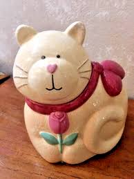 Cat Flower Treasure Craft Cookie Jar USA By Susan Marie ...
