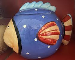 Vtg Coco Dowley Colorful Smiling Hand Painted Ceramic Fish ...