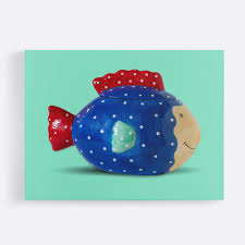 Cookie Jar Canvas Art - Shelley the Dotted Swiss Fish | Baby ...