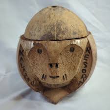 Vintage Kalahari Resorts Hand Carved Coconut Smiling Monkey ...