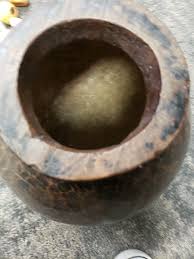 Vintage Solid Hand Carved Tree Wood Vase Natural Home decor ...