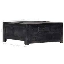 Amazon.com: Servicrt Solid Mango Wood Coffee Table Black ...