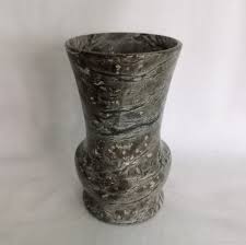 Serpentine Grey Mottled Real Polished Stone Vase 5" marble ...