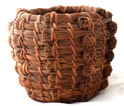 Old Native American Indian Handmade Pine Needle Basket 5 ...