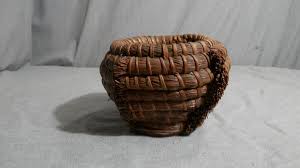 Vintage Handcrafted Pine Needle Coil Bowl Basket Square 6 ...