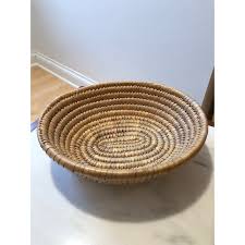 Late 20th Century Rush Basket | Chairish