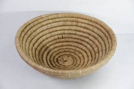 Vintage Coiled Basket - Large Handwoven Rattan Bowl – Debra ...