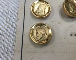 9 Gold Metal Buttons, With the Image of Charlemagne, Wearing a Crown. Circa 1950. Theater and Film Costumes. Vintage Metallic Buttons - Etsy Australia