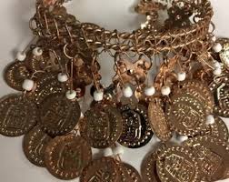 One Egyptian Brass Gold Plated Coin Arm Band ,bracelet ...