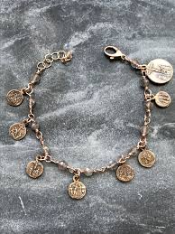 Seven Sorrows Bronze Charm Bracelet - Labradorite Gemstones ...