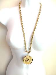 Vintage Huge Goldplated Gemini Zodiac Pendant Necklace | eBay