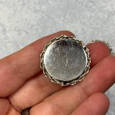 Mid Century Modern Silver Disk Clip on Earrings With Chain ...
