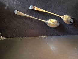 Large Silver Plate Salad Server Set - Etsy