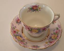 Vintage Colclough Pink Tint With Delicate Flowers Tea Cup and Saucer 33, 6oz Capacity, Made in Longton, England - Etsy