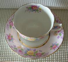 Colclough PINK BAND YELLOW BLUE FLORAL #CLC95 China TEA CUP & SAUCER EUC | eBay Australia