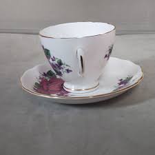 Royal Vale Bone China Teacup & Saucer Rose Pattern 7858 Made ...