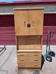 Military Upright Wood Armoire