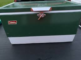 Vintage Coleman Green Metal Cooler - 1970's w/Handles ...