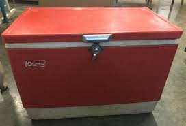 Coleman 22 x 14 x 16 RED Metal Cooler ice chest bottle openers 1969 vintage | eBay