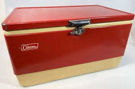 Vintage 1971 Coleman 22" Red Paint Metal Plastic Beach Camp Hiking Chest Cooler | eBay Australia