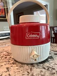 Vintage Coleman 1-Gallon Red/White Water Cooler Jug / With ...