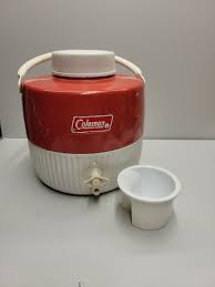 Vintage Coleman 1 Gallon Red White Water Cooler Jug ...