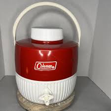 Vintage Coleman Water Beverage Cooler Red Gallon Jug W ...