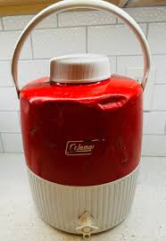 Vintage 1970s Coleman Metal Red and White 2 Gallon ...