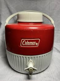 Vintage 1972 Coleman Jug Cooler Red Metal/Plastic 1 Gallon ...