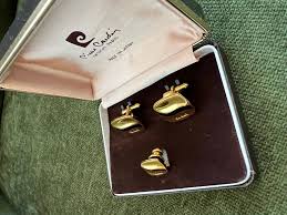 Rare Vintage Pierre Cardin Cufflinks and Tie Pin in Original ...