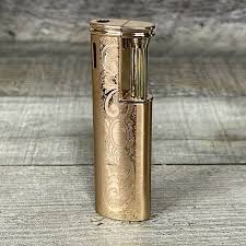 Vtg Colibri Floral Scroll Etched Gold Tone Slim Ornate ...