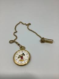 Vintage Mickey Mouse Lorus Pocket Watch Chain - V501-0A00 Needs Battery Untested | eBay Australia