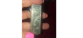 Vintage sterling silver and lapis lipstick holder collectable