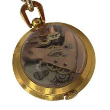 1950s French Gold Bubble Pendant Watch W/ Skeleton View ...