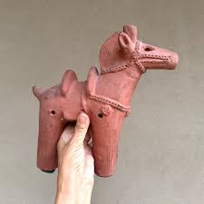Vintage Haniwa Warrior's Horse Unglazed Terracotta Clay ...