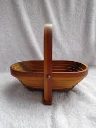 Vintage Deep Sprin Hard Wood Folding Basket, Collapsible ...