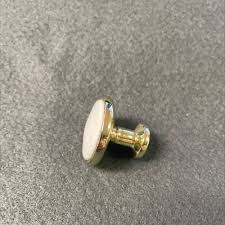 12-Pack) 1-1/4" White Plastic Insert Knob Polished Brass | eBay
