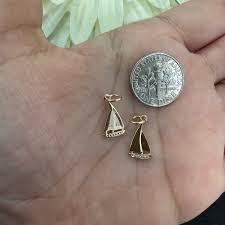 14k Yellow Gold Diamond Sailing Boat Charm 12.7x8.4mm, Sailboat Charm, Charm Bracelet, Gold Charm Necklace, Nautical Charm, Boating Charm - Etsy