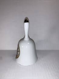 Vtg Porcelain Bell Japan Flowers Hummingbird Gold Trim ...