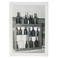 Antique Bottle Still Life Photo 1970s Display Cabinet ...