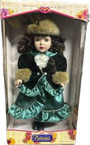 Vintage Amanda Star Pansies Victorian Doll Genuine Porcelain ...