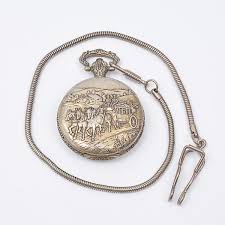 JALGA - Relógio de bolso com corrente em caixa metálica ...