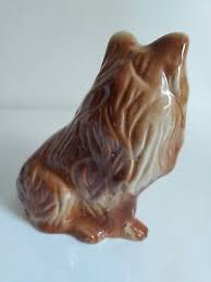 Collie dog figurine brown colors 6 inches high glossy finish preowned | eBay