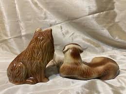 Vintage Brown and Beige Ceramic Glazed Collie and Labrador Dog Figures (2) | eBay
