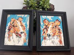 Vintage Paint by Number Dogs - Etsy