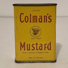 Vintage 50s Colman's Mustard All Metal Spice Tin 2 Oz Bull Head Made In England | eBay