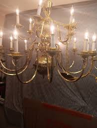 HUNTER FLEMISH DUTCH 2 TIER 18 ARM CANDLE BULB BRASS ...