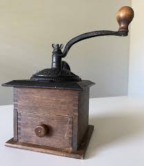 Antique Cast Iron & Wood Coffee Grinder | eBay